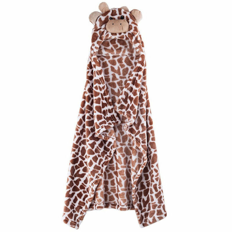 Albornoz con capucha en forma de oso para bebé, toalla suave para recién nacido, manta de jirafa, Toalla de baño de dibujos animados, 100cm