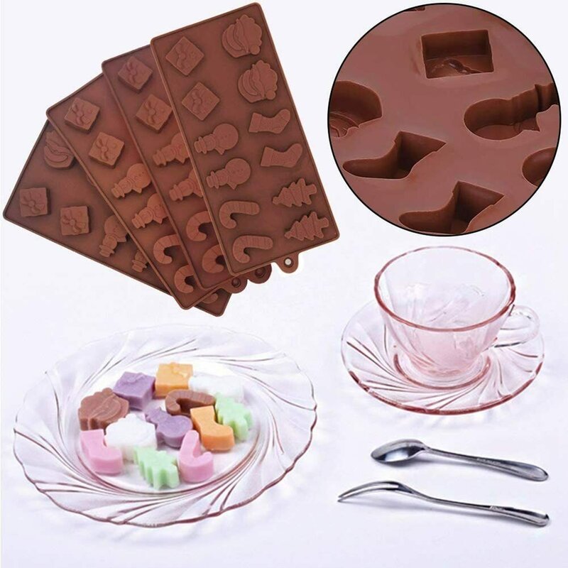 1PCS Weihnachten Schokolade Mold Silikon Praline Keks Silikon backen-werkzeuge Mold Jelly Pudding Kuchen Eisform