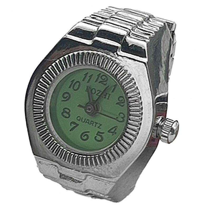 Парные часы, высокоэластичные регулируемые модные мужские часы из сплава с кольцом на палец
