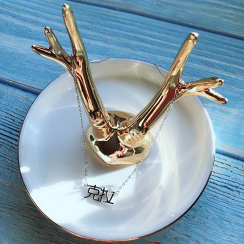 Atztide-パーソナライズされたステンレス鋼のネックレス,名前の付いた金メッキのペンダント