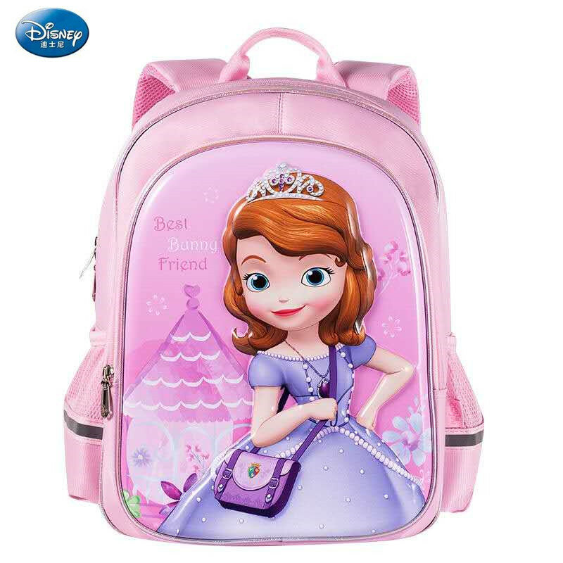 Disney Sofia School Bags For Girls Primary Student Shoulder Orthopedic Backpack Grade 1-3 Large Capacity Kids Gifts Mochila