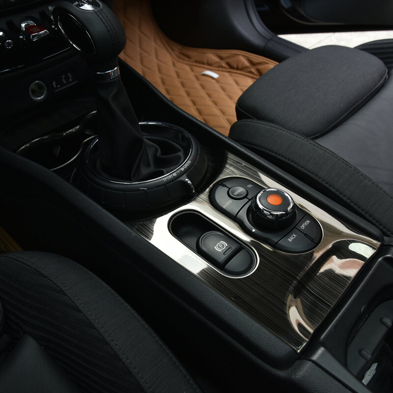 เกียร์เกียร์รถ Shift Panel Cover Central Control สติกเกอร์ตกแต่งสำหรับ BMW MINI Cooper S JCW F54 Clubman รถจัดแต่งทรงผมอุปกรณ์เสริม2Pcs