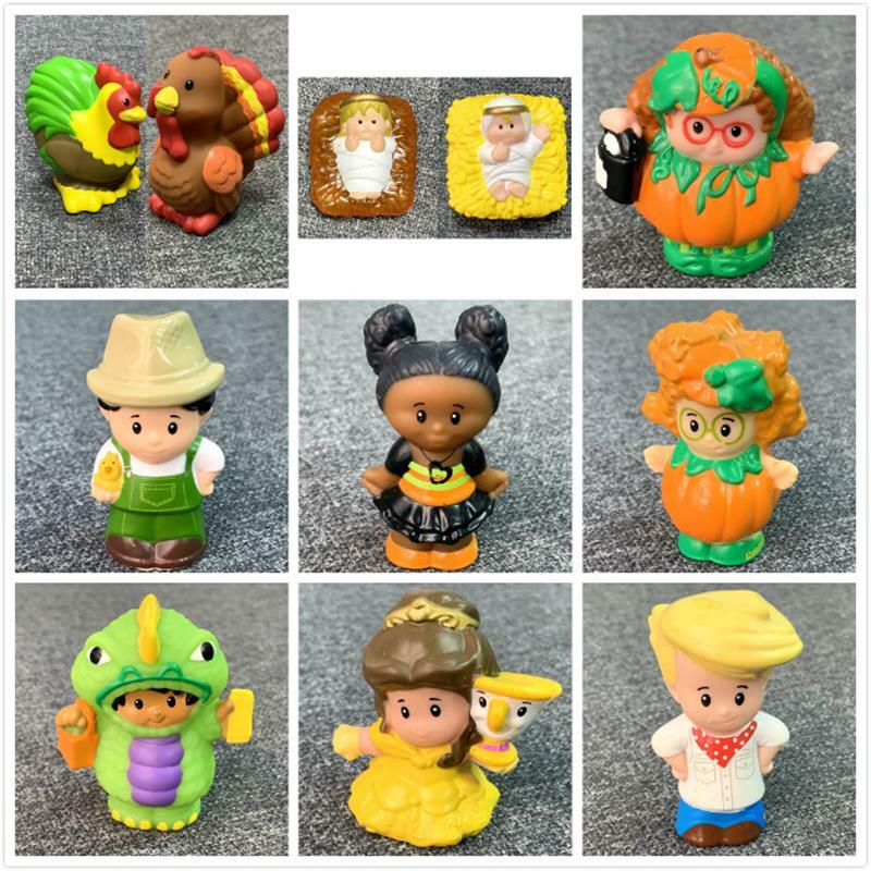 BIXE Lot petit 2 pouces Mini personnes zoo animal fille princesse dessin animé figurines jouets cadeau de noël