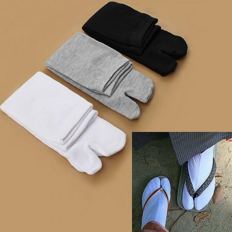 Calcetines de algodón para hombre y mujer, calcetín tipo Kimono japonés, Chanclas, sandalias, Tabi Ninja Geta, 2 dedos, novedad, 1 par