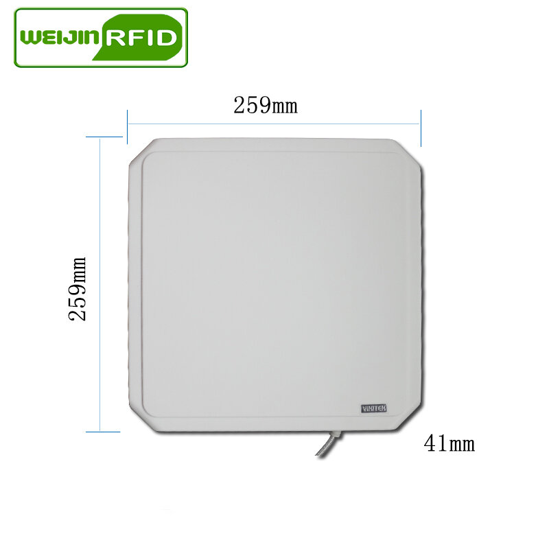 UHF RFID Antena Vikitek 902-928M Hz Circular Porthole Mendapatkan 9DBI ABS Jarak Jauh Digunakan untuk Impinj R420 R220 alien 9900 F800
