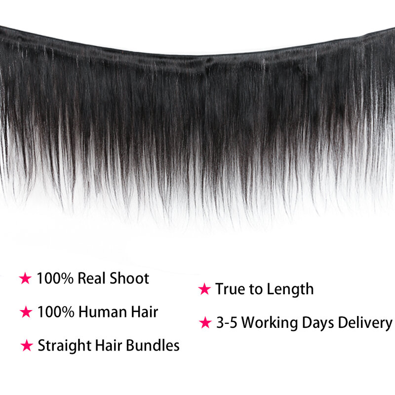 Amanda Double Drawn Human Hair Peruvian Hair Weave Bundles 8-24 Inches 100% Straight M Ratio Virgin Human Hair Weaving 4 Bundles