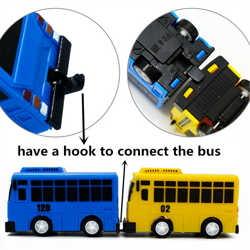 Nowy 4 sztuk/zestaw ko Toy mały autobus Mini plastikowy Pull Back niebieski Tayo czerwony Gani żółty Lani zielony Rogi Model samochodu dla prezent dla dziecka
