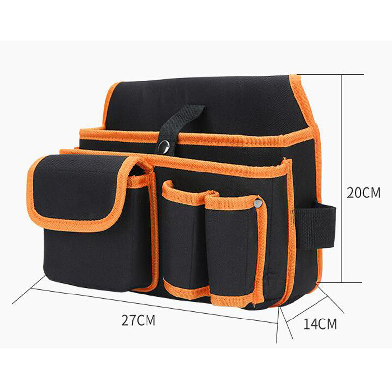 Sac à outils multifonctionnel, sac à outils en toile imperméable Durable, sac à outils de ceinture sac à outils de réparation pour électricien sac de rangement pochette à outils