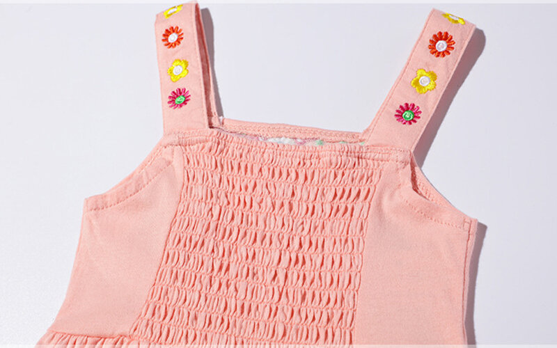 Little maven-Robe d'été en coton pour petites filles, vêtements décontractés, adorables, pour enfants de 2 à 7 ans, 2024