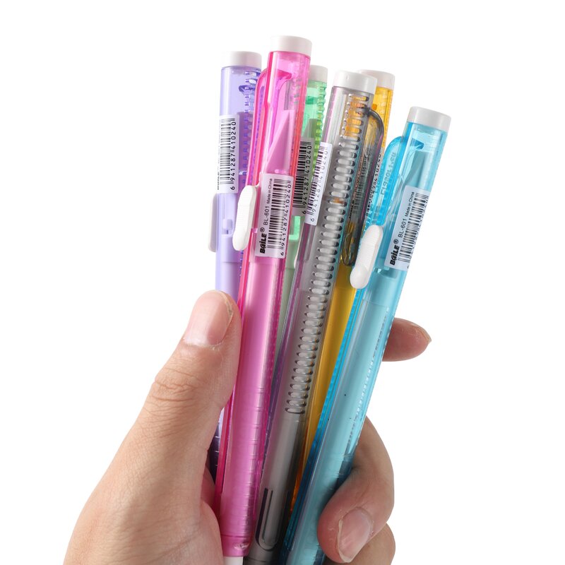 Pendientes de goma en forma de bolígrafo, papelería escolar, borrador de lápiz novedoso, accesorios de oficina, suministros de aprendizaje para niños, regalo, 1 unidad