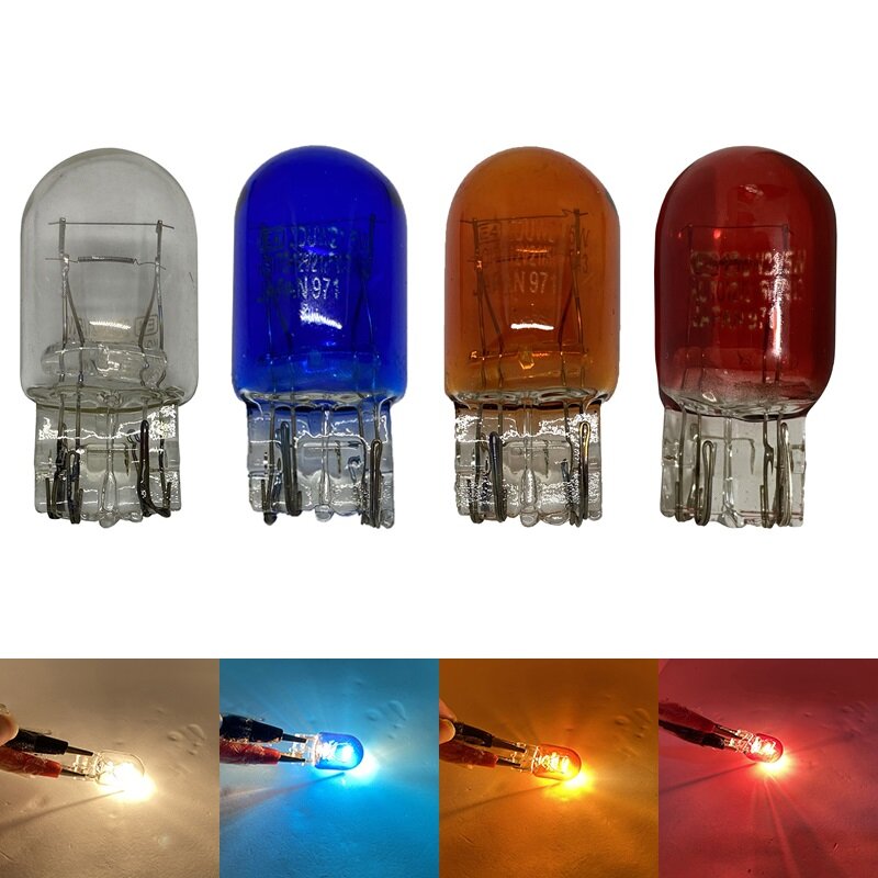 Lámpara de señal 7440 WY21W W21W, 7441 bombillas, 12V, Blanco cálido T20, halógena 7443 W21/5W, luces de marcha atrás, 10 Uds.