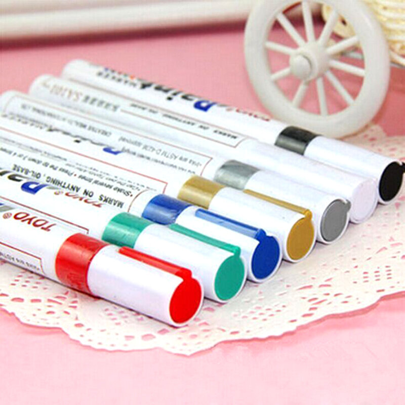 11 farben Reifen Permanent Farbe Stift Reifen Metall Outdoor Kennzeichnung Tinte Marker Wasserdichte Öl Stift kostenloser versand