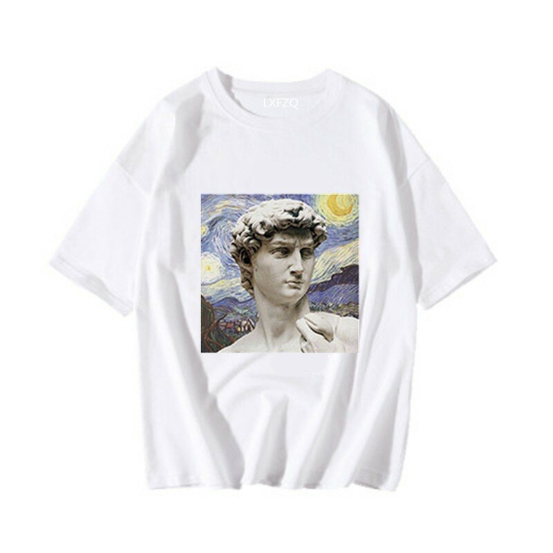 Frauen T Shirts Michelangelo Drucken T-shirt Streetwear Tops Weibliche T-shirts Übergroßen Kurzarm T Hemd Harajuku Frau T-shirt