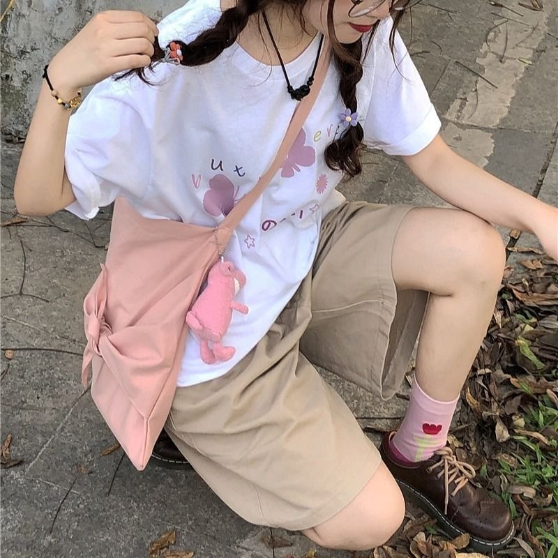 Shorts Women Japanese Style Kawaii Cargo Trousers Harajuku All-match Student Loose BF High Waist Sweet Casual Fashion Streetwear