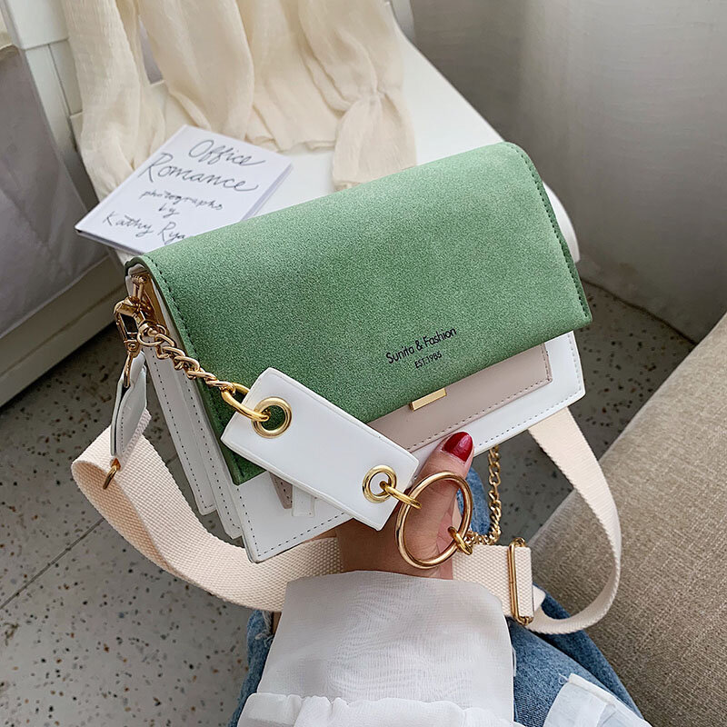Женская сумка через плечо из замши, дамские сумочки на плечо, модные дорожные кошельки на цепочке с ручками сверху
