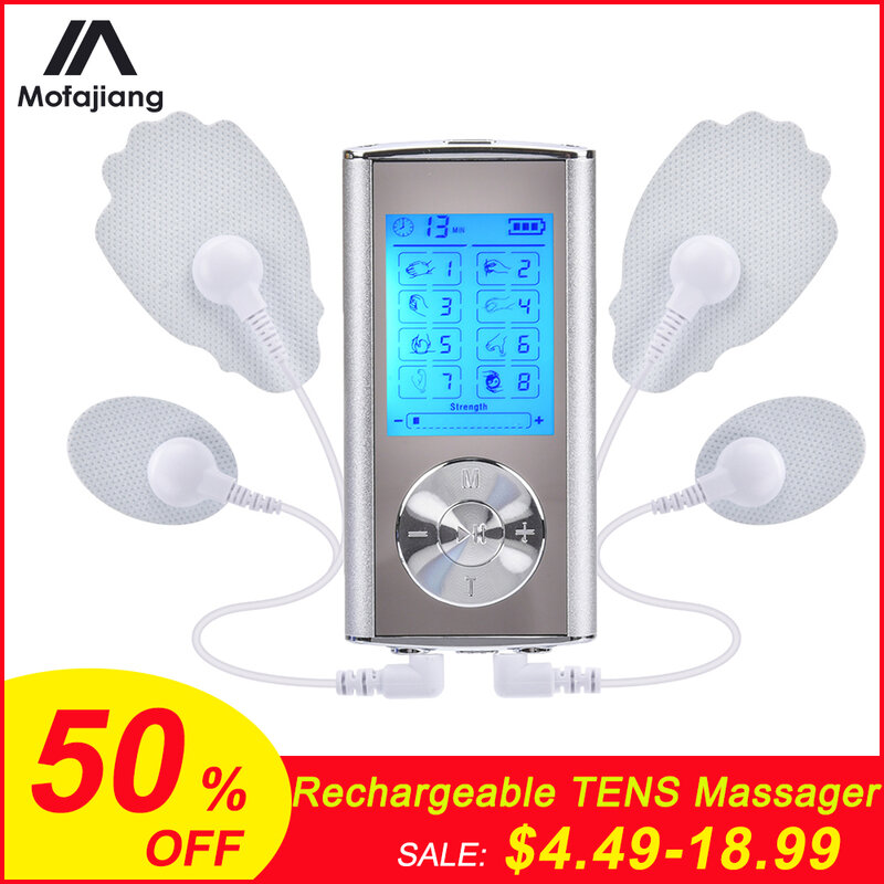 8 Modes TENS Body Massager Recharge Digital Acupuncture EMS Low Frequency Therapy Electric Pulse Muscle Stimulator Pain Relief