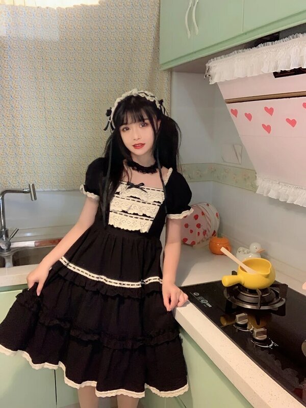 Vintage Lolita Kleid licht lo Japanischen Weichen Mädchen Lolita Tee Party Täglichen OP kurzarm Kawaii Prinzessin Sommer Retro kleid