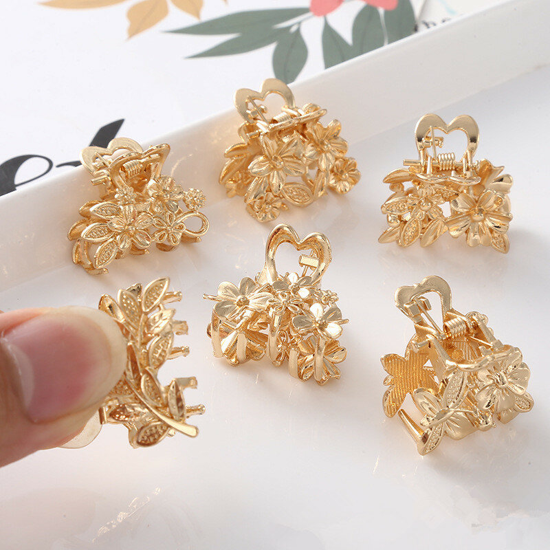 2021 Explosion New Fashion Beautiful geometry Alloy plating flowers Hairpin Barrettes for Women Girl Accessories Headwear