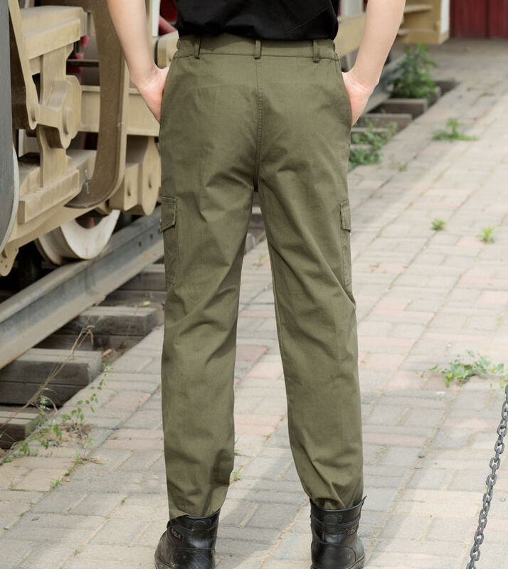 Pantalon Cargo en Coton pour Homme, Vêtement de Travail à Jambes Larges, Grande Taille, Haute Qualité