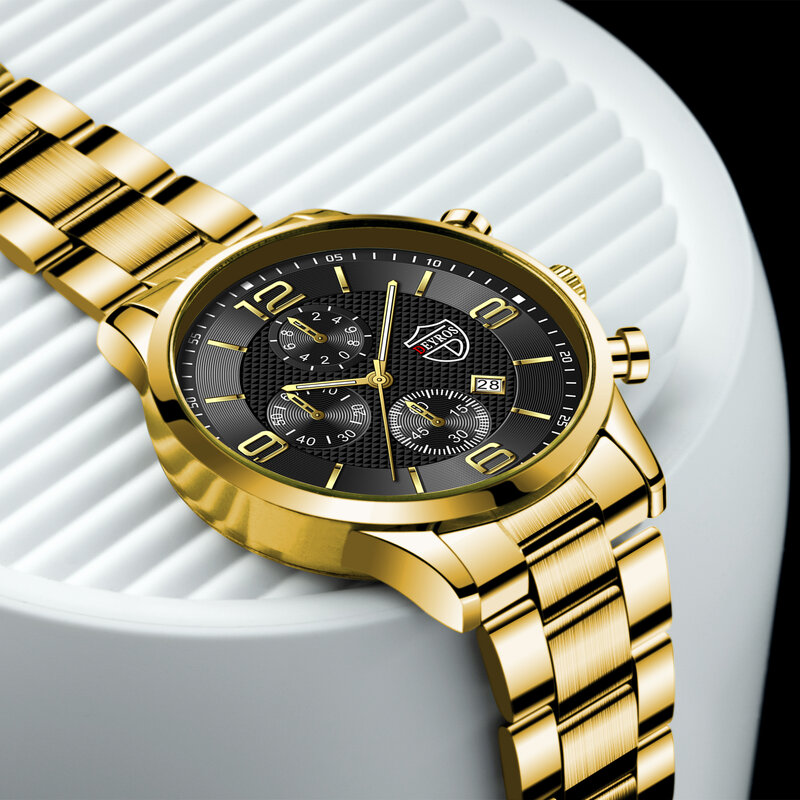 Reloj hombre luksusowe biznes mężczyźni zegarki ze stali nierdzewnej kwarcowy zegarek męski skórzany kalendarz świecący zegar relogio masculino