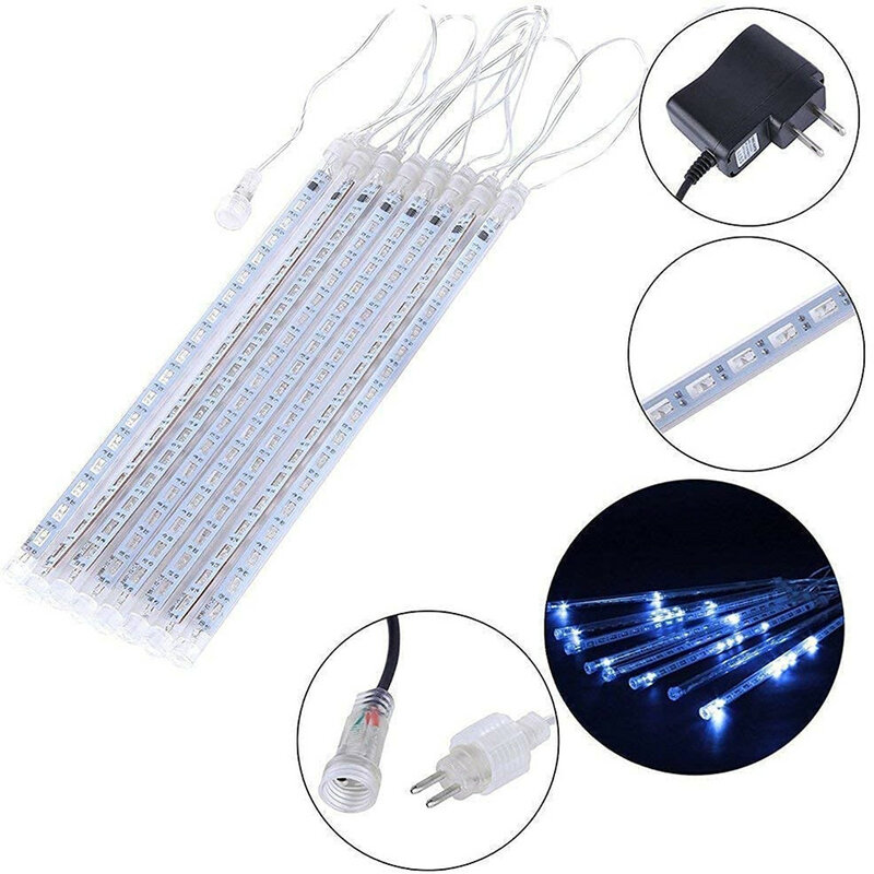 20/30/50CM LED Meteor Shower Rain Lights Waterproof Falling Raindrop Fairy String Light for Christmas Holiday Party Patio Decor