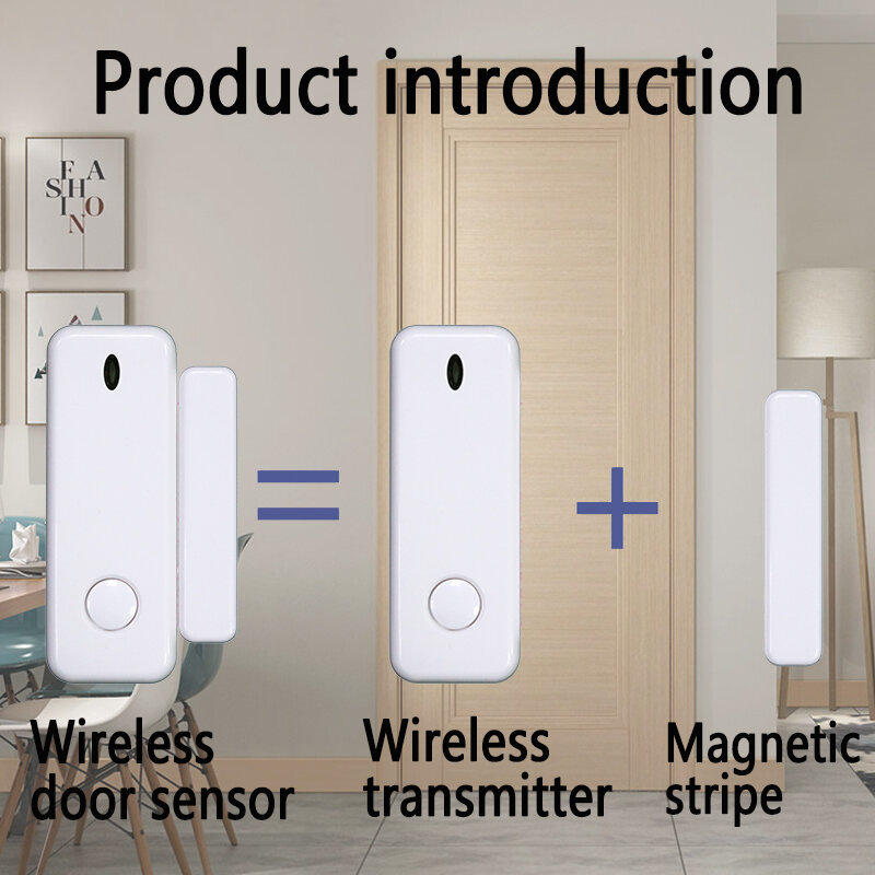 433MHz Mini Tür Fenster Alarm Sensor Drahtlose Intelligente Tür Sensor Sicherheit Alarm Host Zubehör Offenen Tür Erinnerung