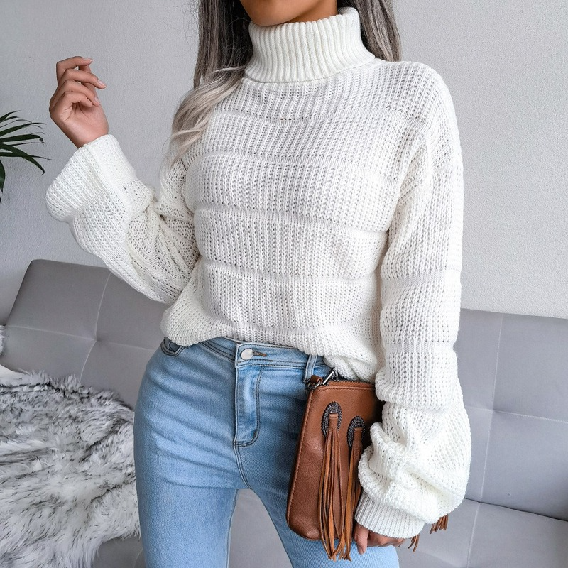 Autumn Winter Casual Knitted Sweater Women Long Sleeve Turtleneck Sweater Pullover Women Hollow Out Fashion Woman Sweaters 18111