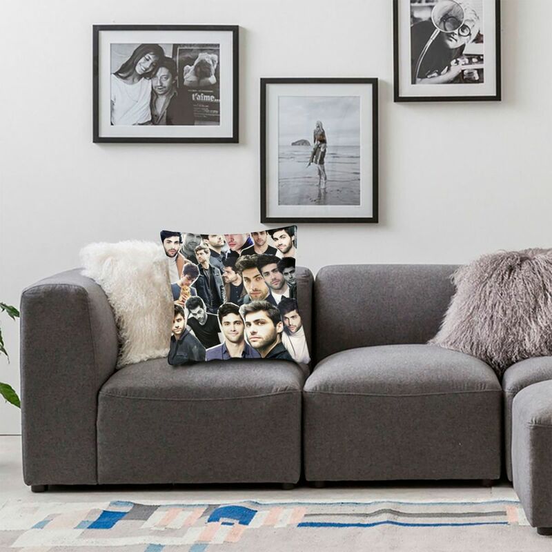 Matthew Daddario Collage Square Pillowcase Polyester Linen Velvet Creative Zip Decor Throw Pillow Case Sofa Cushion Cover