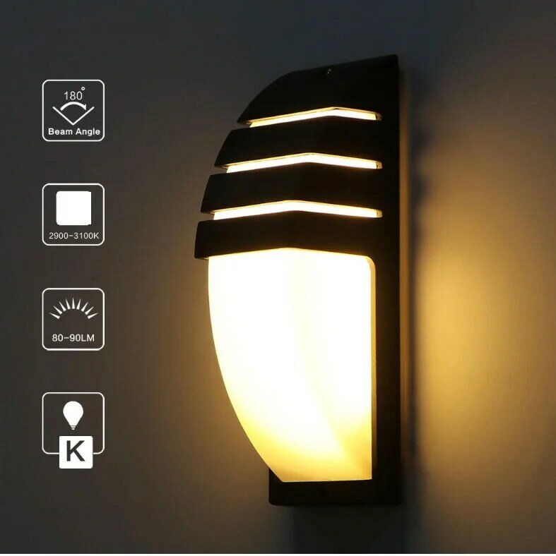 Applique murale LED imperméable conforme à la norme IP65, éclairage d'extérieur minimaliste, idéal pour une véranda, un couloir ou un balcon