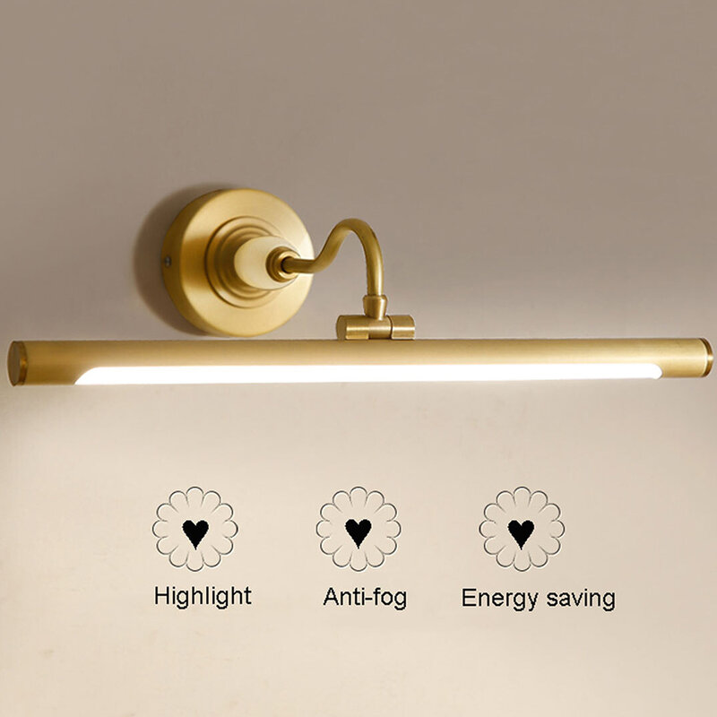 Phong Cách Châu Âu LED Gương Phòng Tắm Đèn Pha Tủ Đèn Đồng Nghệ Thuật Phòng Khách Trang Điểm Đèn