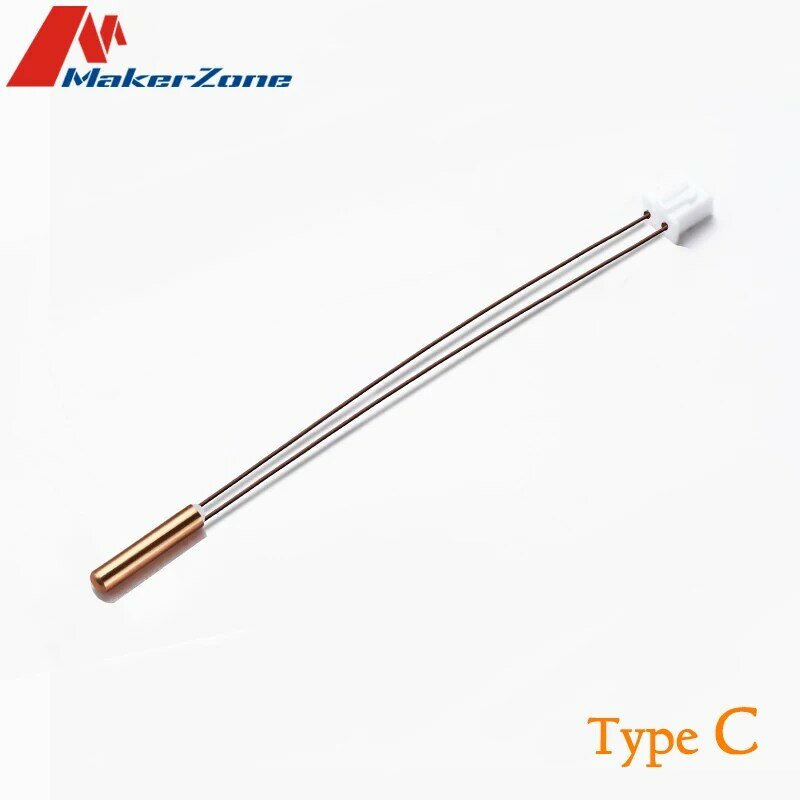 Cartucho de termistor atornillable M3 NTC 100K 3950 1%, tres tipos para extrusora de impresora 3D Mk8 V6 Volcano CR10 M3 Hotend