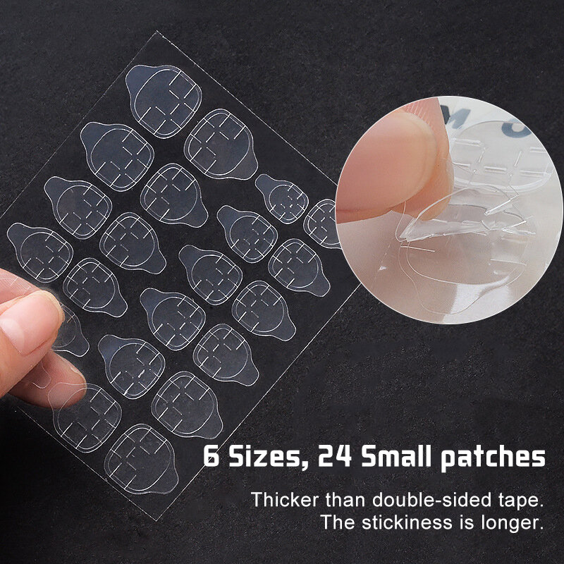 Pegatinas transparentes para uñas postizas, cintas adhesivas de doble cara, 10 hojas, 240 unidades