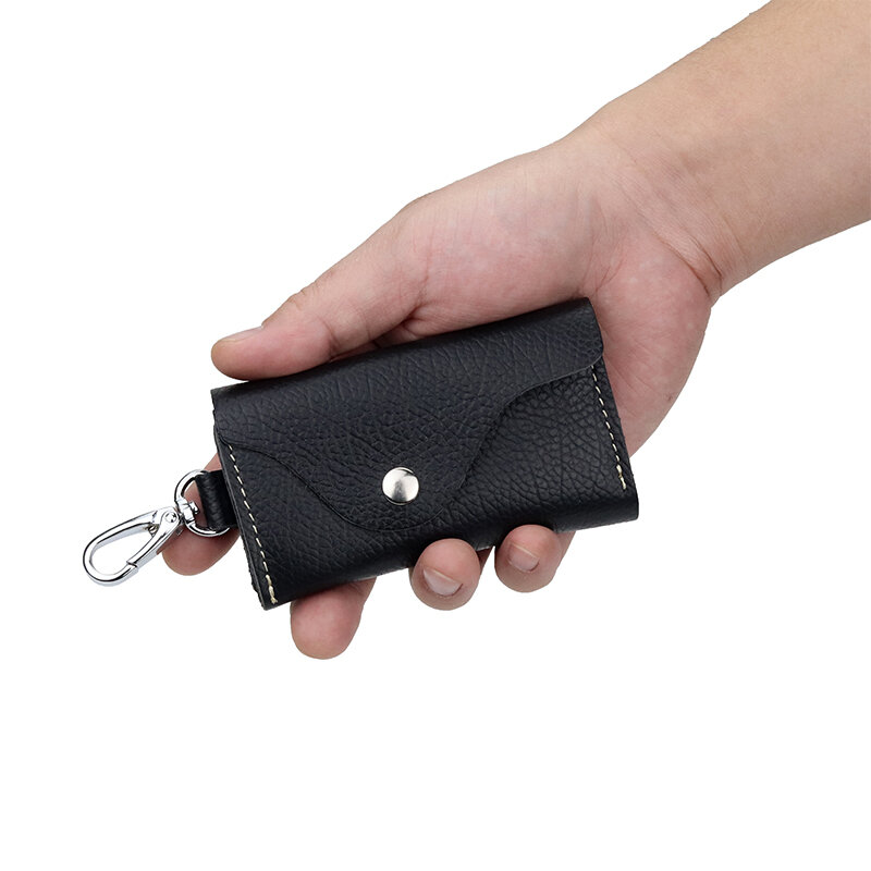 ของมาใหม่ผู้ชายที่ใส่กุญแจแม่บ้านหนังที่เก็บกุญแจผู้หญิงพวงกุญแจครอบคลุมซิปกระเป๋า Unisex กระเป๋า