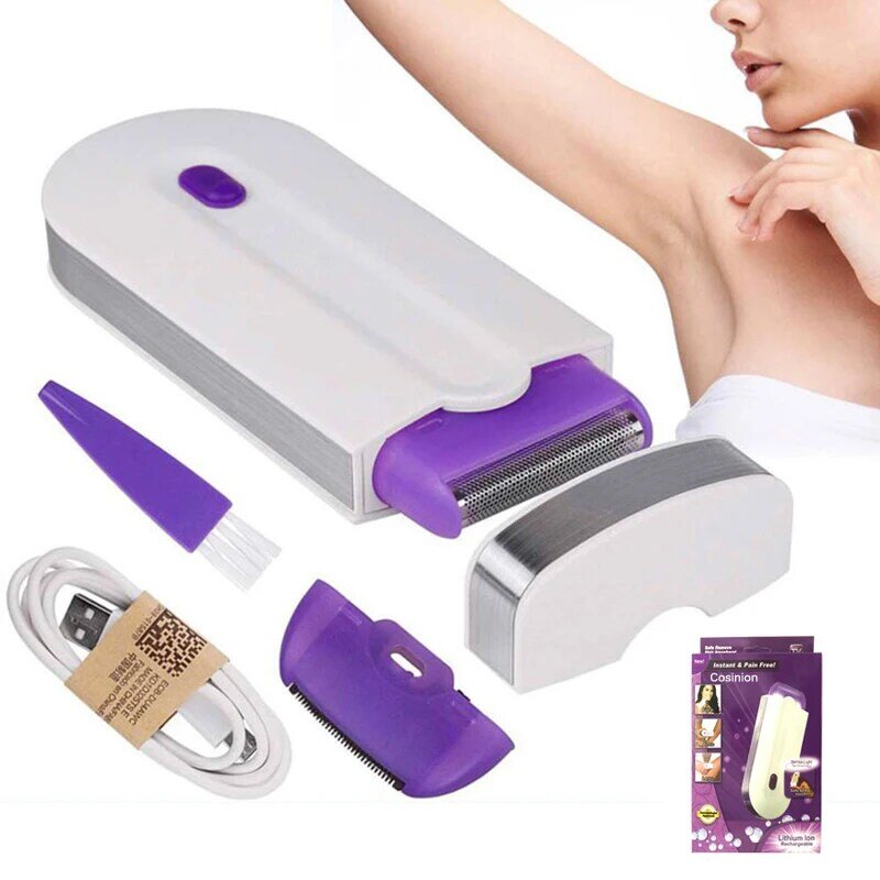 Depiladora recargable USB para mujeres, herramienta de depilación portátil, máquina de afeitar rotativa, cuerpo, cara, pierna, Bikini, depiladora de labios, removedor de pelo láser