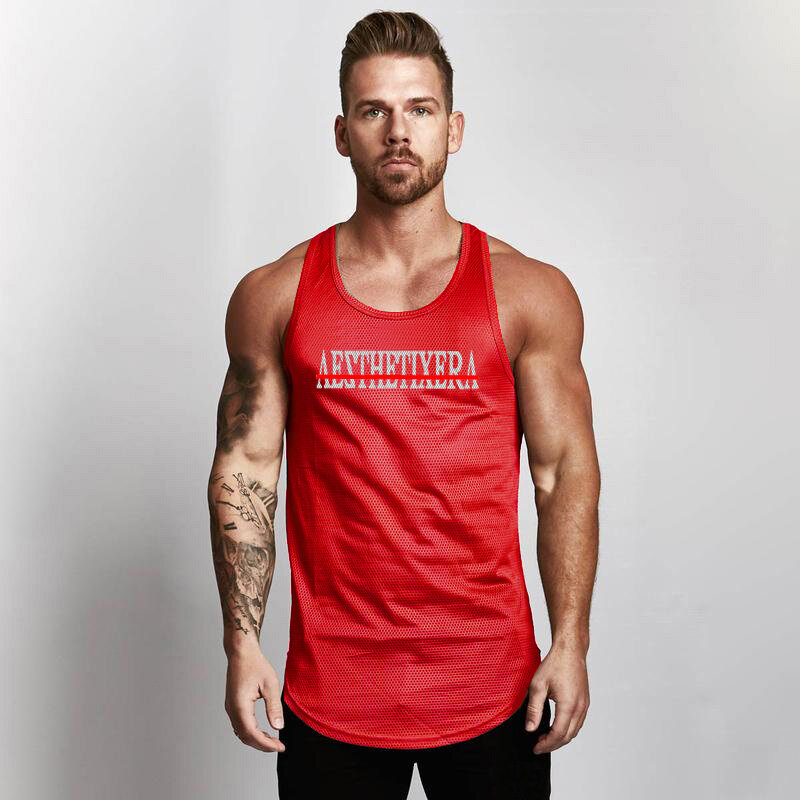 Bodybuilding Mesh Marke Workout Mode Casual Herren Tank Top Fitness Singuletts Sleeveless Weste Stringer Unterhemd Turnhalle Tanktops