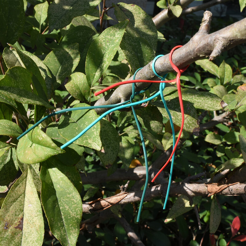100PCS Gardening สาย Reusable Oblate ลวดเหล็ก Twist Tie สำหรับดอกไม้พืชปีนเขา Vines Multifunction เคลือบ Fix Strings