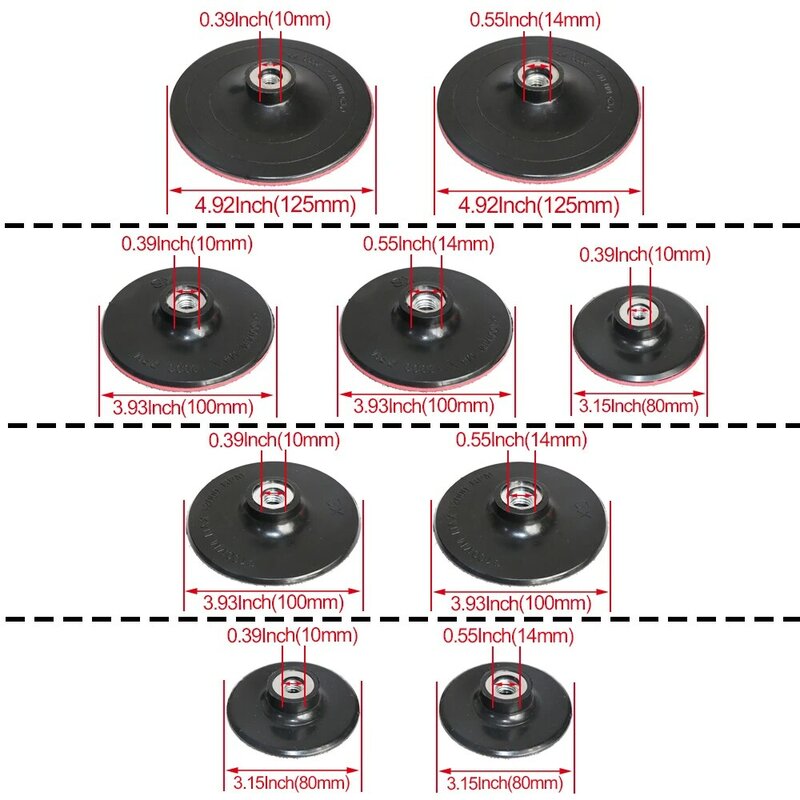 Подложка для шлифовального диска Yutnqin, 1 шт., 3/4/5 дюйма, 100/125 мм, наждачная бумага, самоклеющиеся абразивные диски с липучкой, обработанные на липучке, для шлифовальных машин