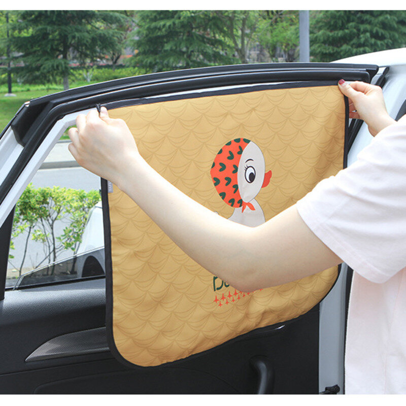 Cortina magnética na janela do carro pára-sol capa dos desenhos animados universal janela lateral pára-sol proteção uv para crianças bebê