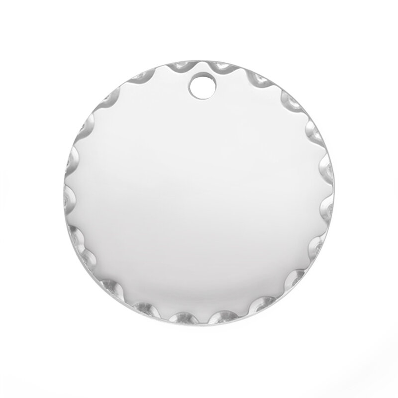 MYLONGINGCHARM 25pcs/lot Custom your design or words for free, 25mm Round Disc, Bracelet Charms with hammered  Fringe Hole 1.2mm
