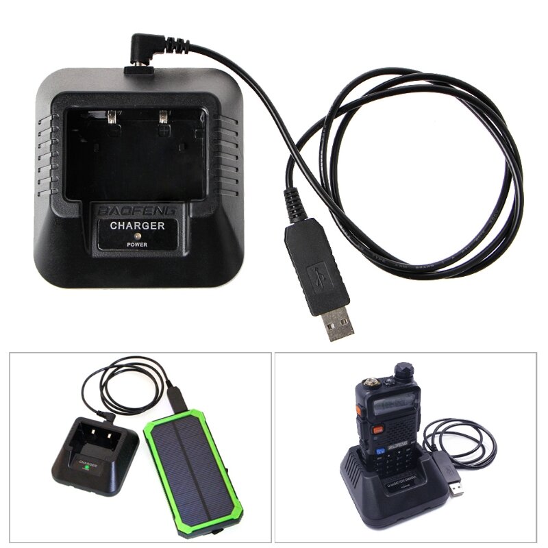 UV-5R caricabatterie USB per baofeng UV-5R UV-5RE DM-5R Radio walkie-talkie