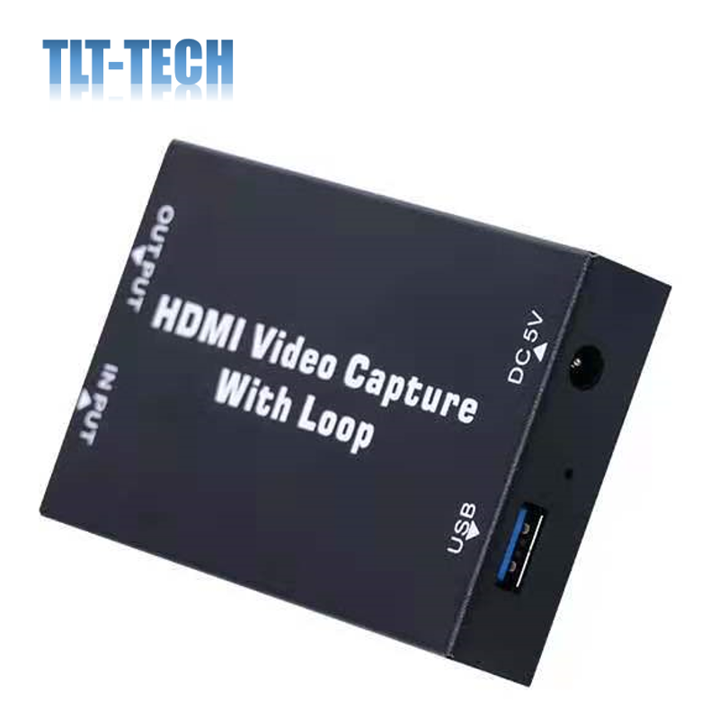 4K HDMI To USB 2.0 TV Loop Out Audio Video Capture Card 1080P Video Recording Plate Grabber for OBS Switch Game Live Streaming