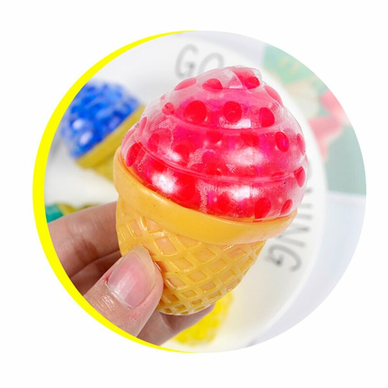 Ice Cream Grape Ball ความเครียด Squishy Relief บีบ Decompression Tpr ลูกปัดลูกหยิก Vent บีบลูกบอล