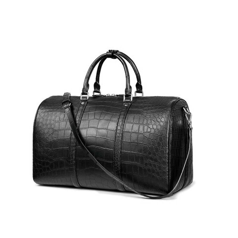 Pugete – sac en cuir de crocodile pour hommes, sacoche de voyage de loisirs de haute qualité, boston, grande capacité, nouvelle collection