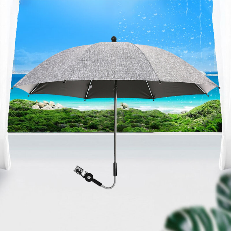 Sombrilla desmontable ajustable para cochecito de bebé, sombrilla grande de protección solar, toldo protector contra la lluvia