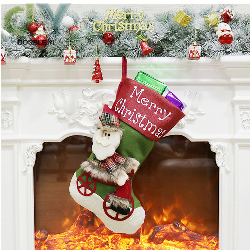 Calzini regalo di natale ornamenti ciondolo calzini natalizi borsa calzini caramelle carino borsa