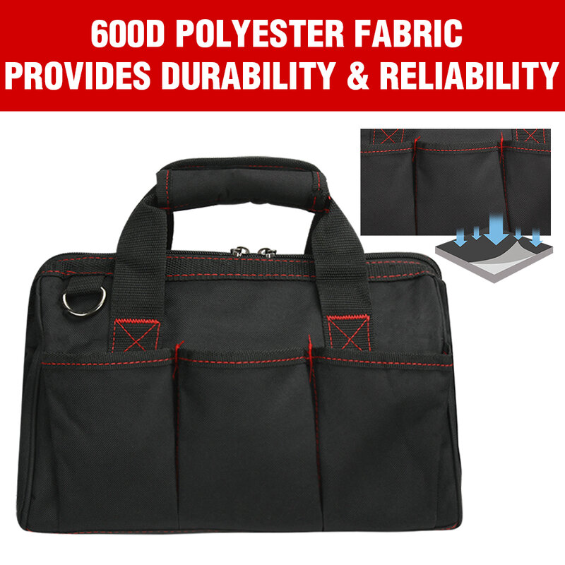 WORKPRO 12/14/16/18 inch Tool Bag 600D Polyester Electrician Shoulder Bag Tool Kits Bag Multi Bag Men Crossbody Bag for Tools
