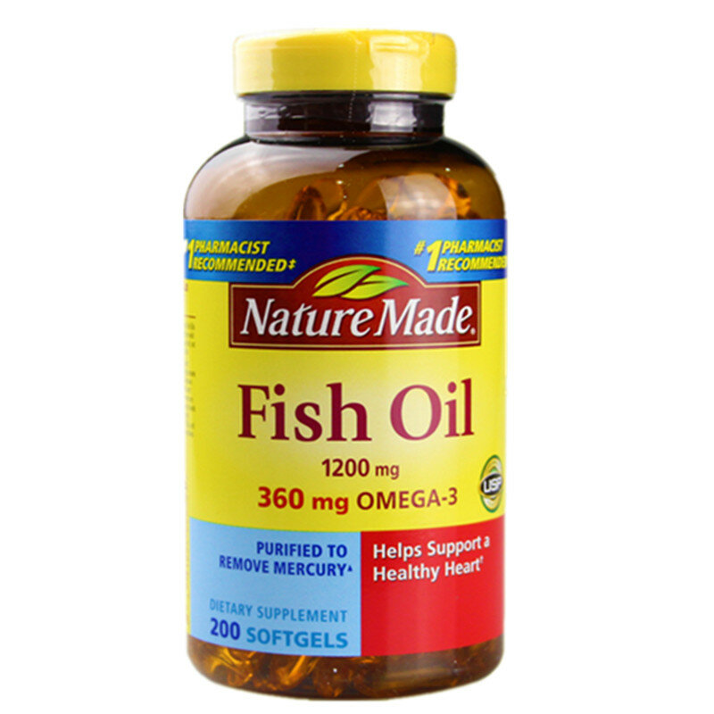 Fish Oil 1200 mg 360 mg Omega-3 200 Softgels