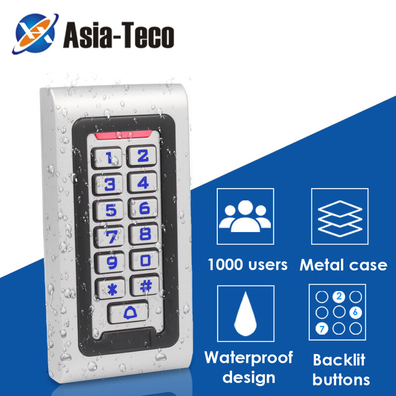 กันน้ำ RFID Access Control Reader Keypad 1000ให้คะแนน Doorbell 125KHz EM Card ประตูสมาร์ทตัวล็อคไฟฟ้า