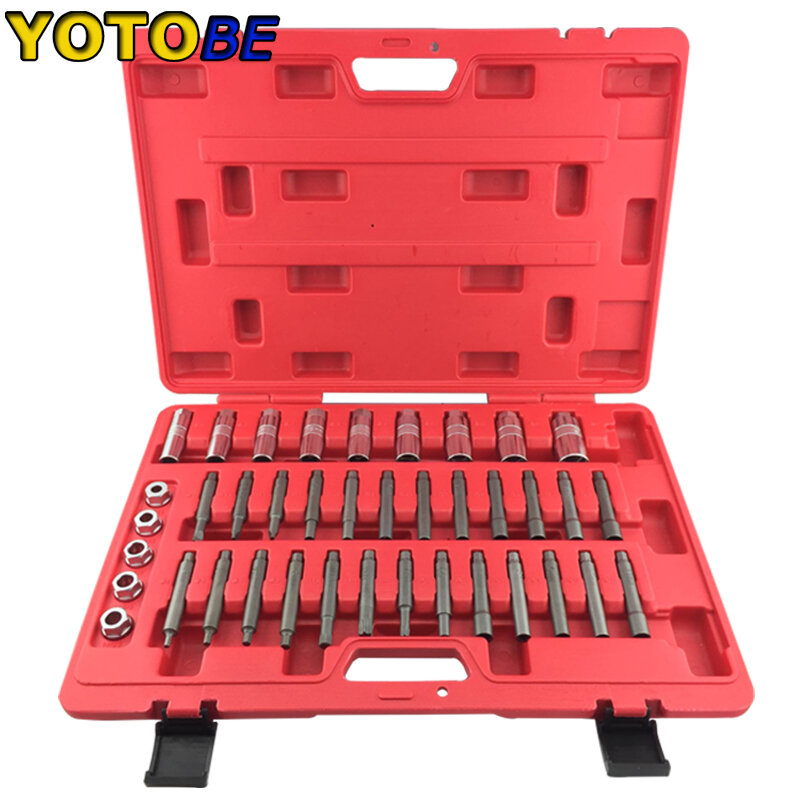 Kit de ferramentas com soquete universal para amortecedores, porca de suporte, serviço de abertura, 39 peças