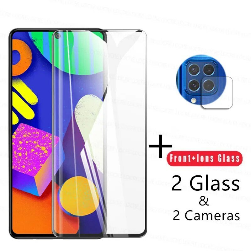 Vidrio Templado 4 en 1 2.5D para Samsung Galaxy M62, Protector de pantalla para lente de cámara, M42, M32, M22, M31s, M12